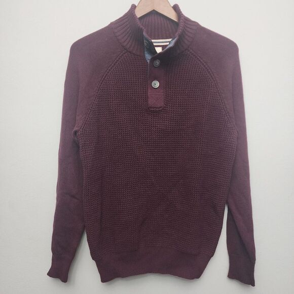 Weatherproof Other - Weatherproof Vintage Allover Stitch Mockneck Sweater‎  New Mens Small Maroon Red